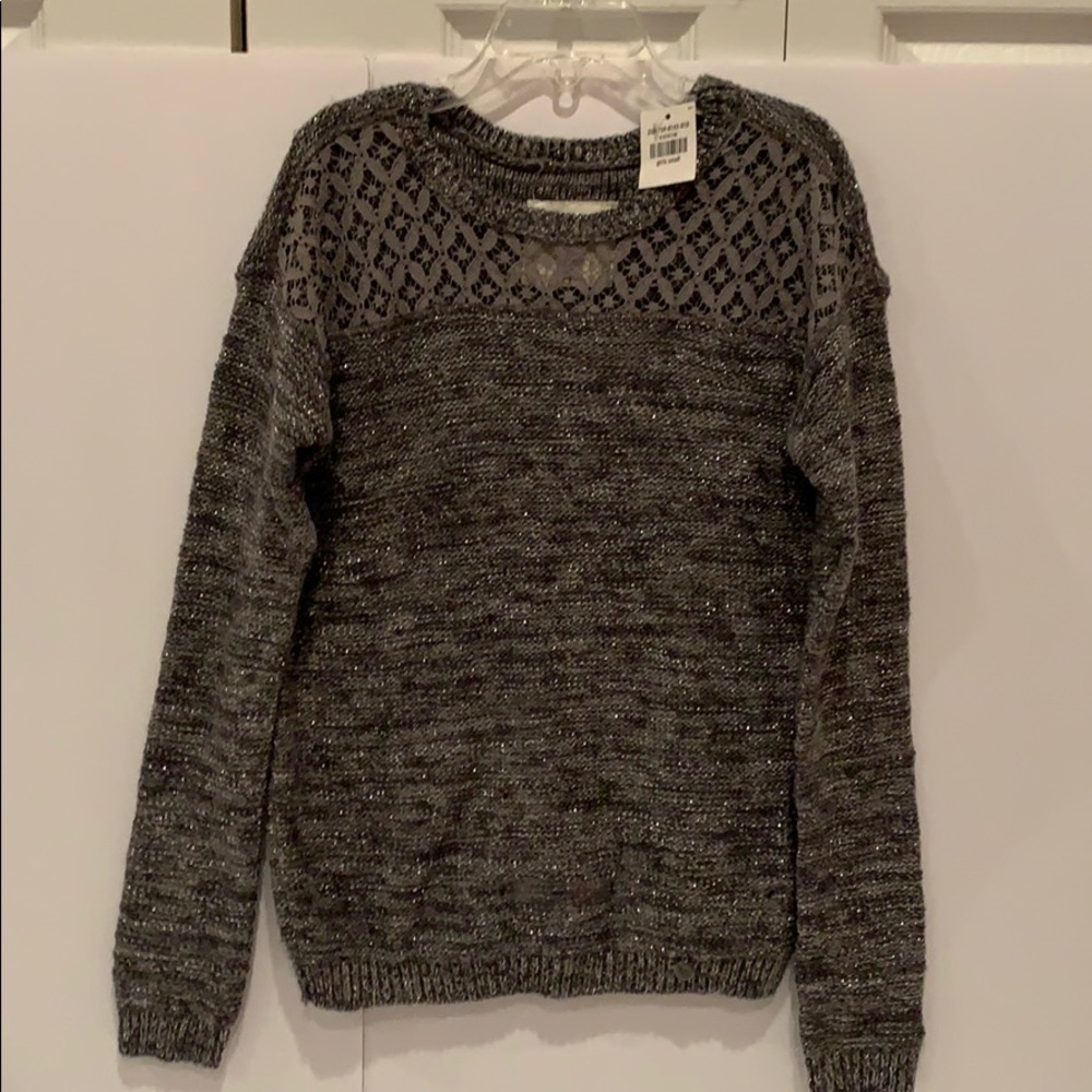 NWT Girls Abercrombie Kids Silver Sweater Size: S